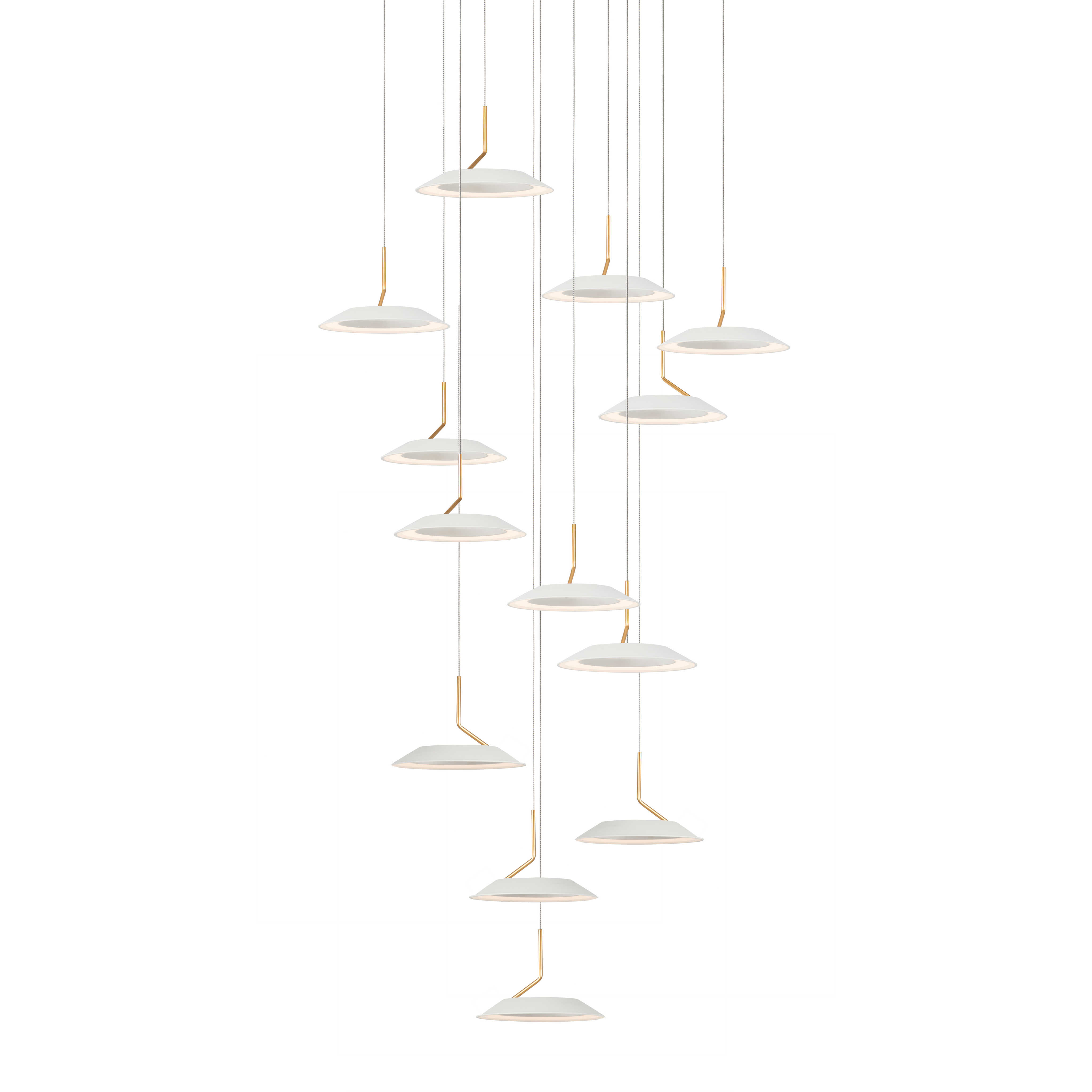 Royyo LED 22 inch Matte white with gold Pendant Ceiling Light